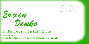 ervin demko business card